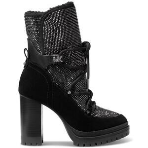 Michael Kors Women's Culver Embellished Stones Bling Snow LaceUp Booties 8 M NEW